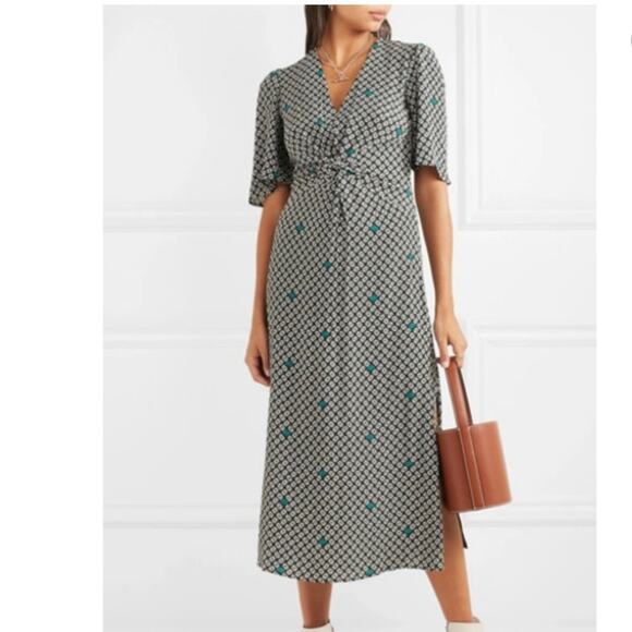 Maje Renoua Print Midi Dress Size 1 - Picture 3 of 10